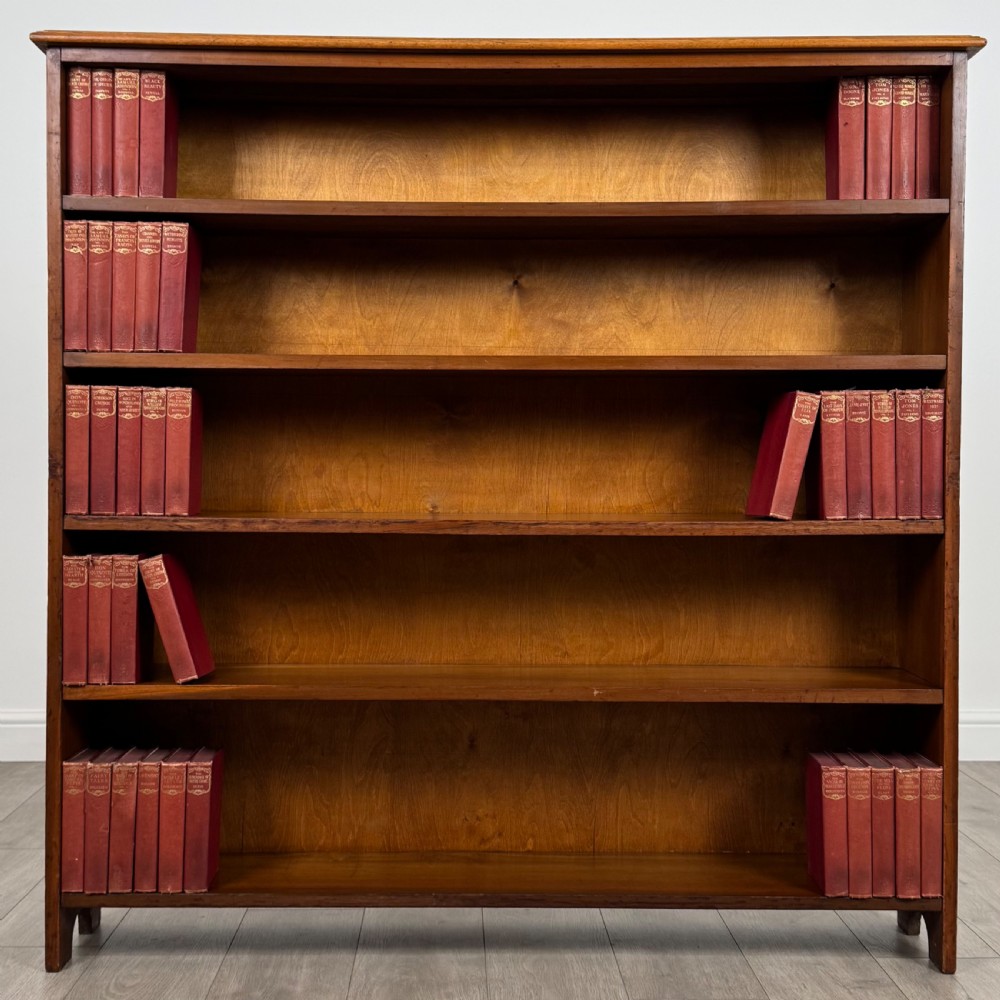  Antique 20th Century Large Open Bookcase In Oak 
