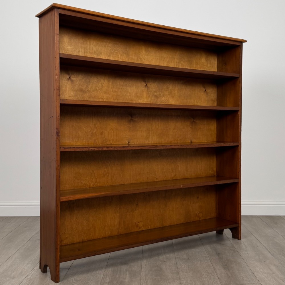  Antique 20th Century Large Open Bookcase In Oak  View IX