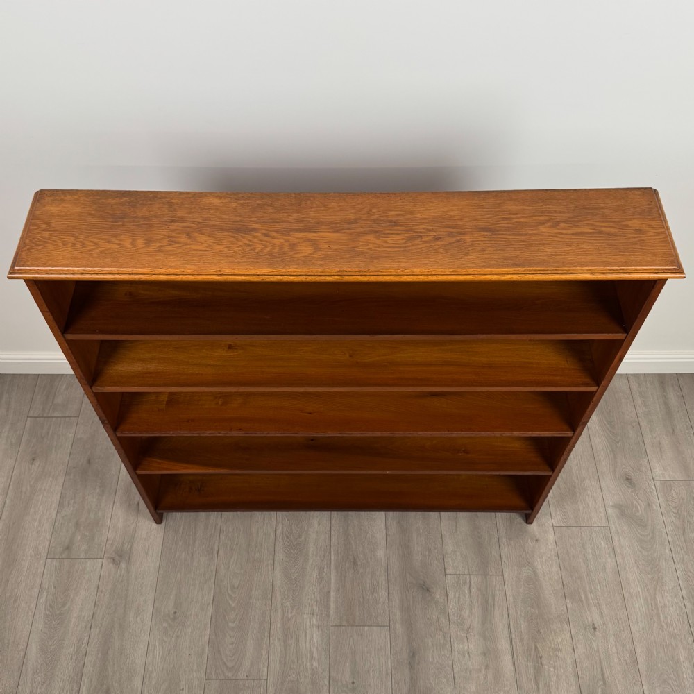  Antique 20th Century Large Open Bookcase In Oak  View X