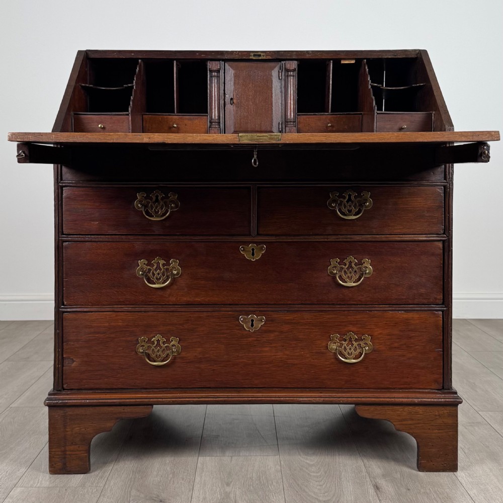  Antique 18th Century Good Quality Bureau In Oak  View II