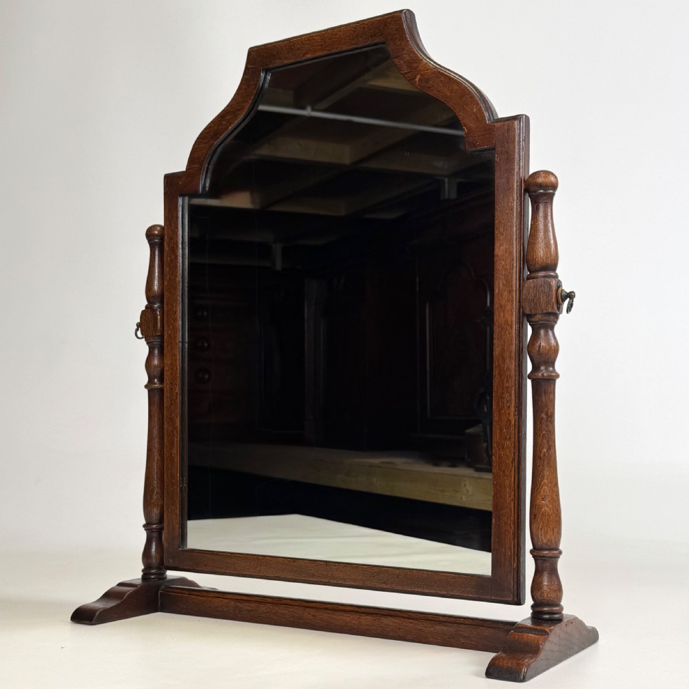 Antique 20th Century Good Quality Dressing Mirror In Oak  View III