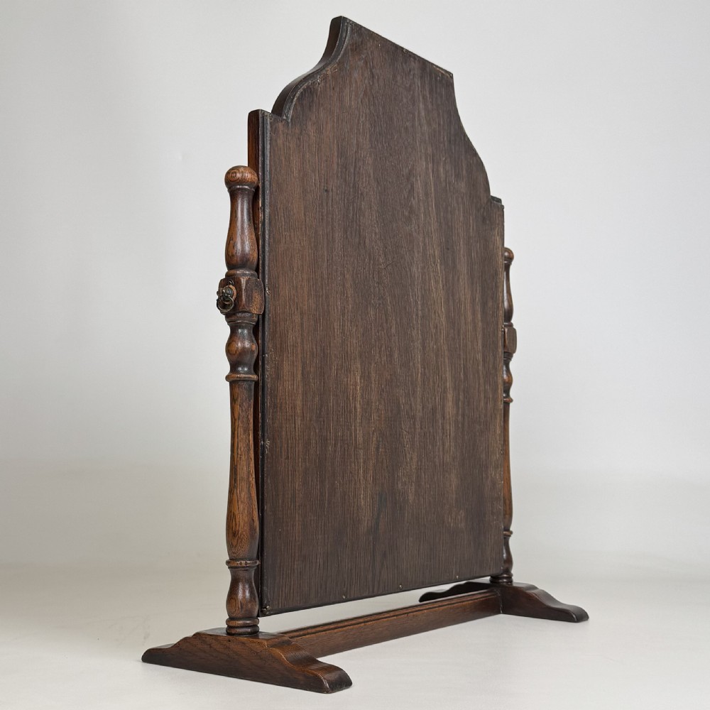Antique 20th Century Good Quality Dressing Mirror In Oak  View VI