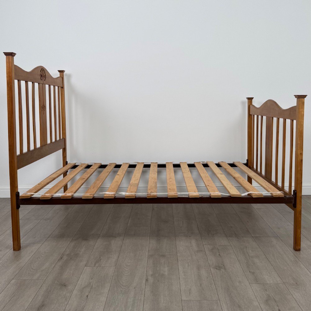 Antique 20th Century Double Bed In Walnut View III