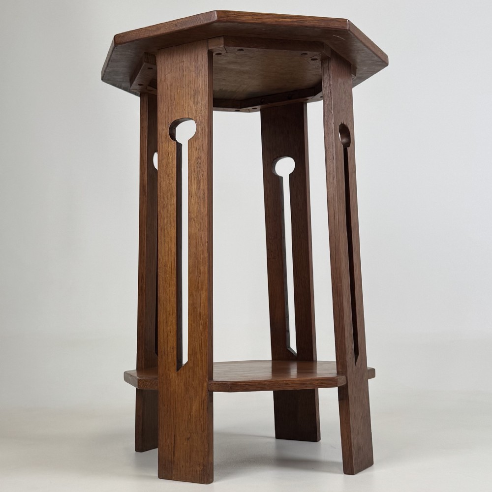 Antique 20th Century Art & Crafts Golden Oak Side Table  View III