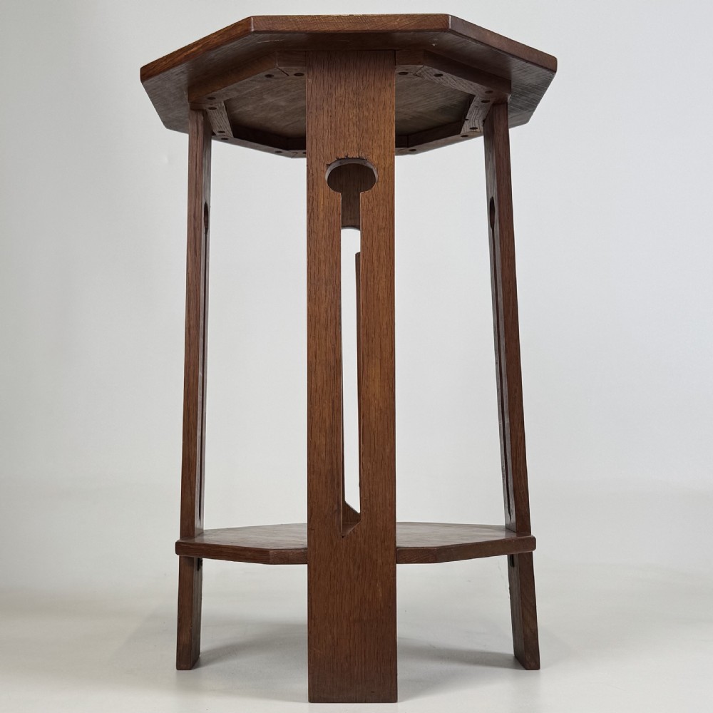 Antique 20th Century Art & Crafts Golden Oak Side Table  View V