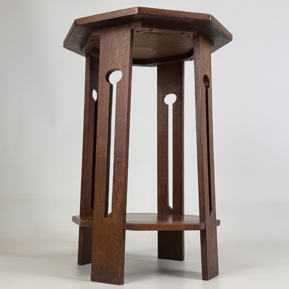 Antique 20th Century Art & Crafts Golden Oak Side Table  View VI