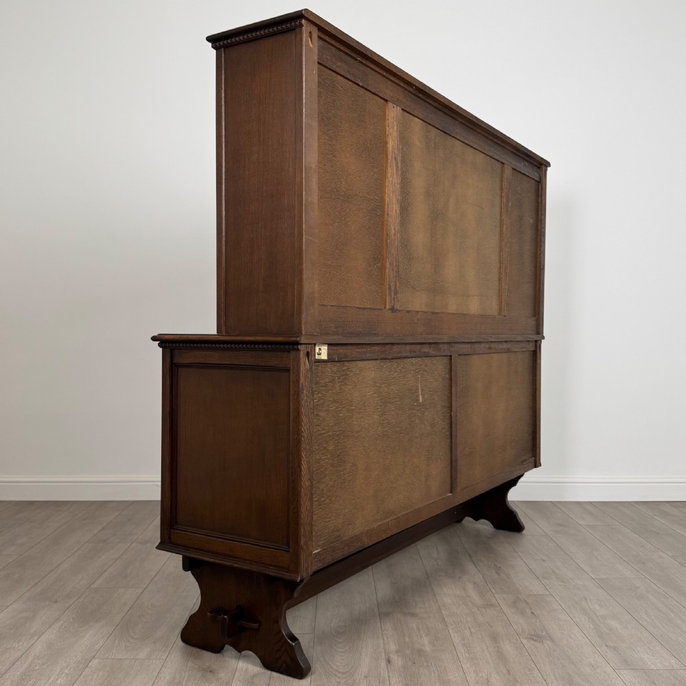 Antique 20th Century Good Quality Linenfold Dresser In Oak  View VI