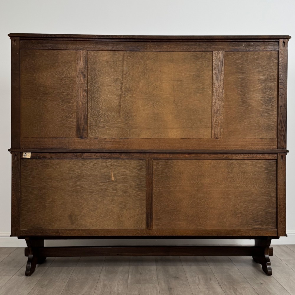 Antique 20th Century Good Quality Linenfold Dresser In Oak  View VII