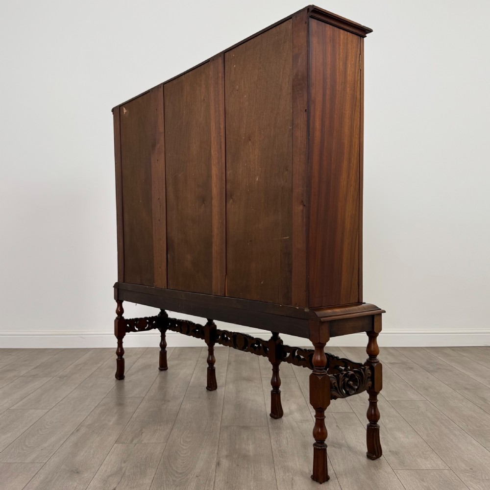 Antique 20th Century Good Quality Display Cabinet In Walnut  View IX