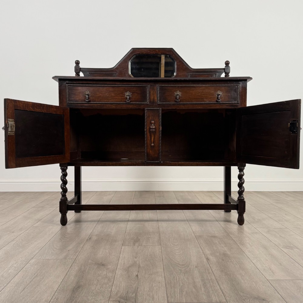 Antique 20th Century Barley Twist Sideboard In Oak  View II