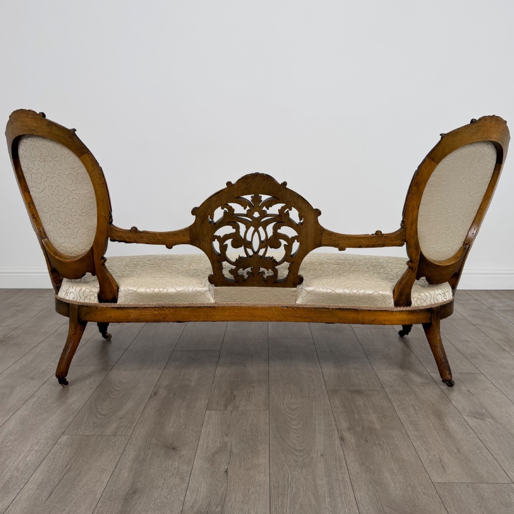  Antique 20th Century Fine Cameo Back Sofa In Walnut  View V