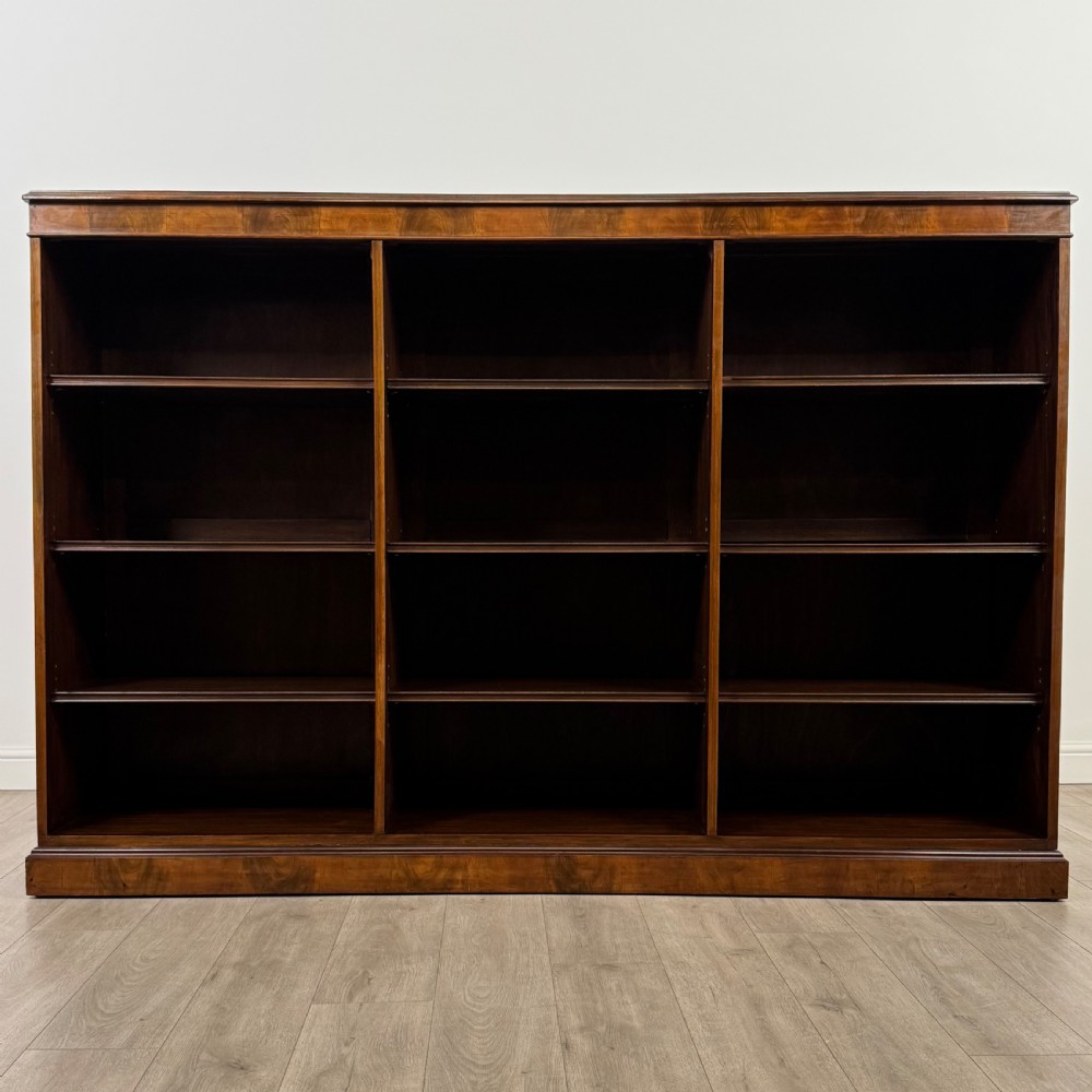 Antique 20th Century Large Open Bookcase In Mahogany  View II