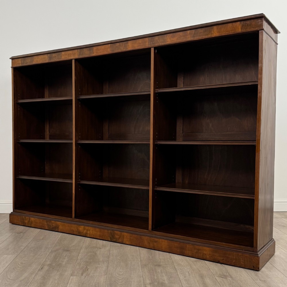 Antique 20th Century Large Open Bookcase In Mahogany  View III