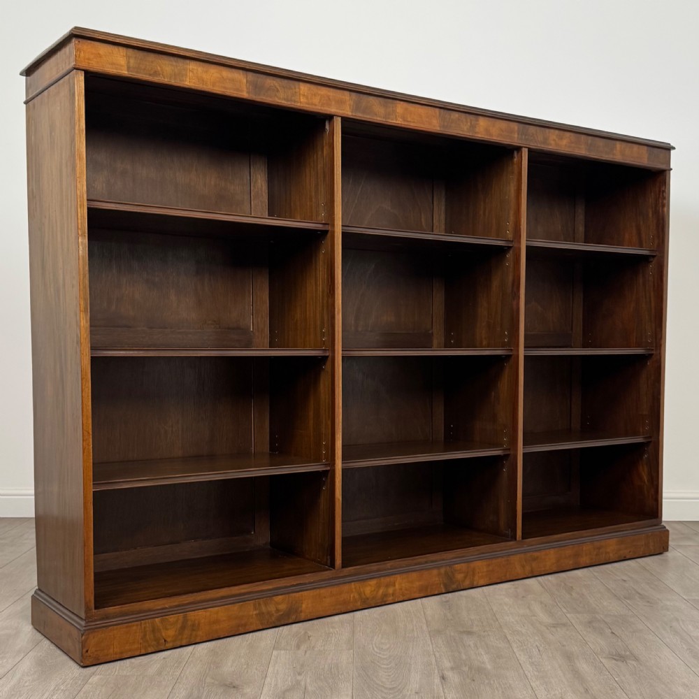 Antique 20th Century Large Open Bookcase In Mahogany  View IX