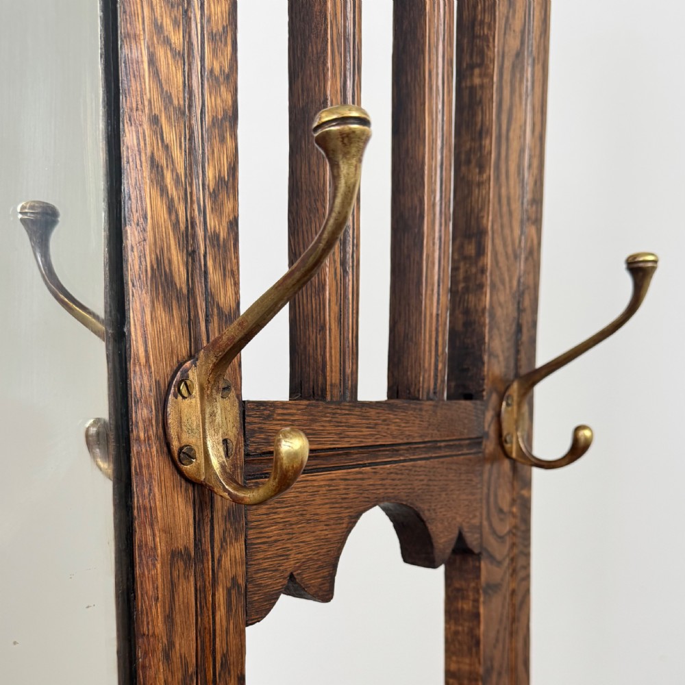 Antique 20th Century Good Quality Hall Stand In Oak View XI