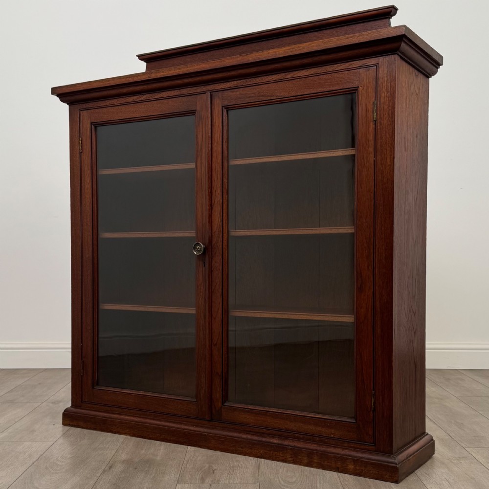  Antique 20th Century Glazed Bookcase In Mahogany View III