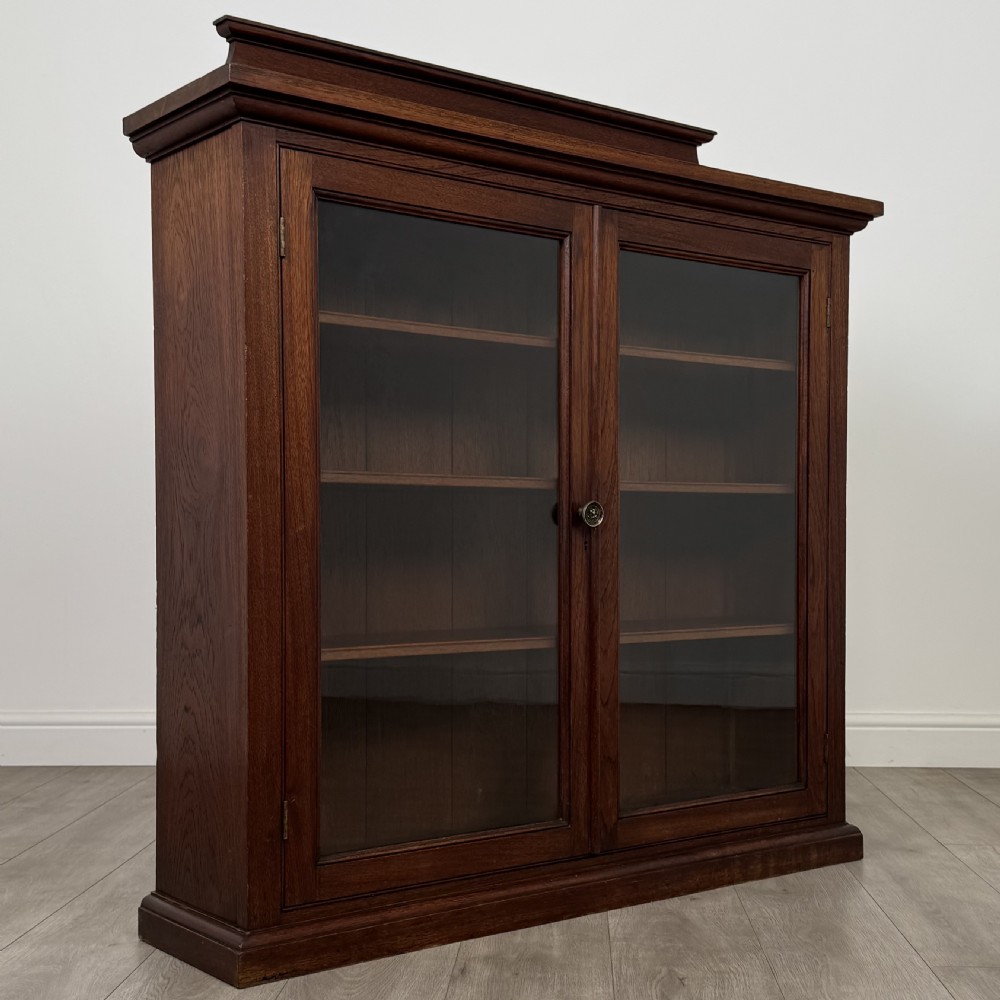  Antique 20th Century Glazed Bookcase In Mahogany View X