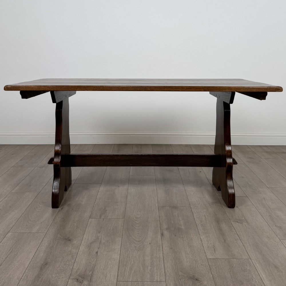  Antique 20th Century Refractory Style Dining Table In Oak  View II