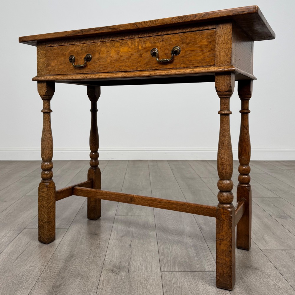 Antique 20th Century Fine Quality Side Table In Golden Oak  View II