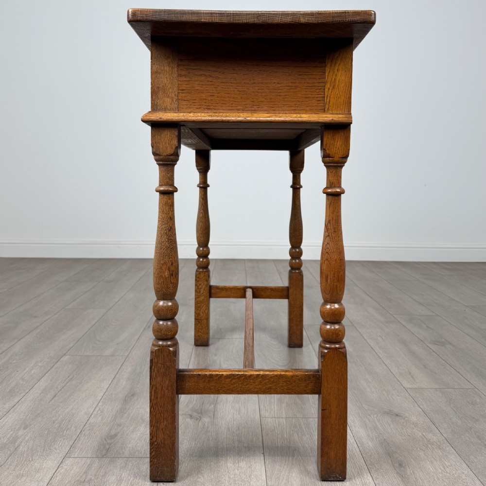 Antique 20th Century Fine Quality Side Table In Golden Oak  View III