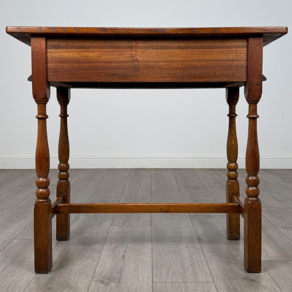 Antique 20th Century Fine Quality Side Table In Golden Oak  View V