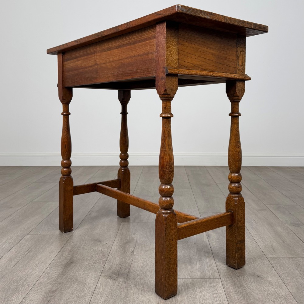 Antique 20th Century Fine Quality Side Table In Golden Oak  View VI