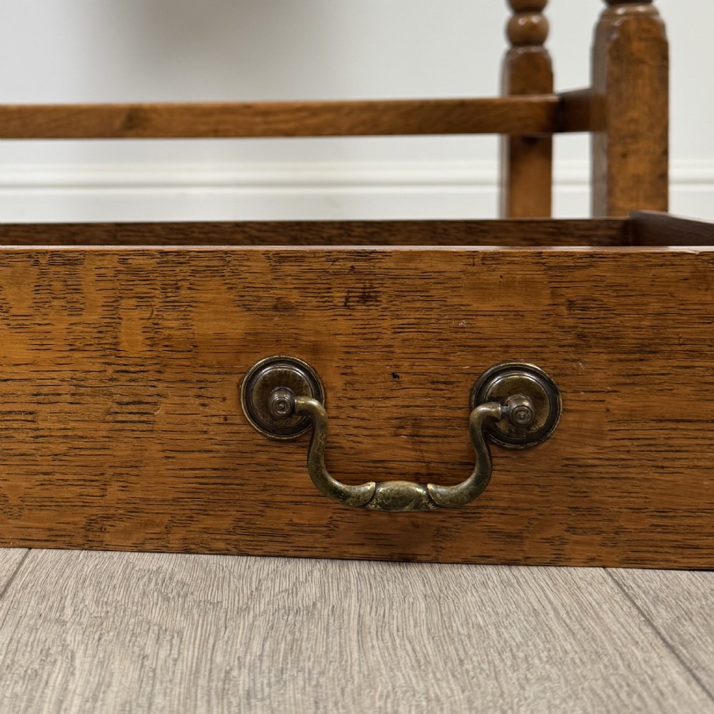 Antique 20th Century Fine Quality Side Table In Golden Oak  View XI