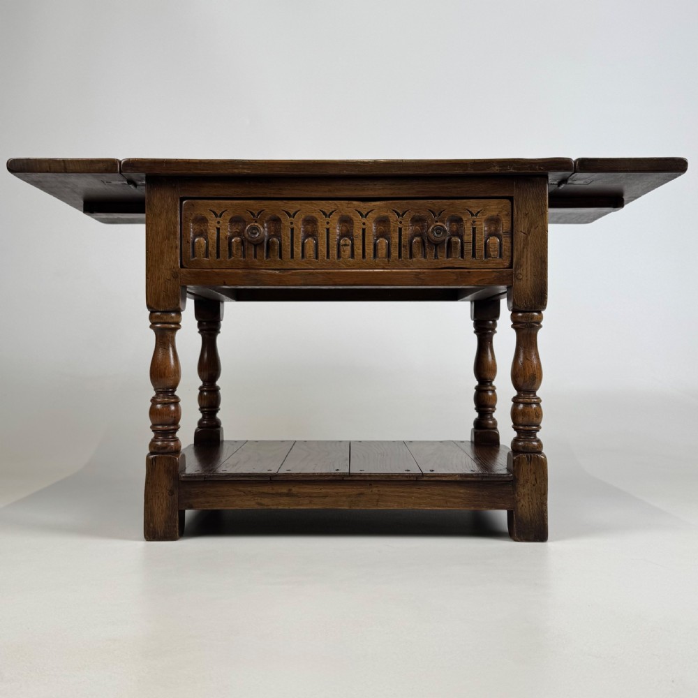  Antique 20th Century Good Quality Drop Leaf Coffee Table In Oak View II