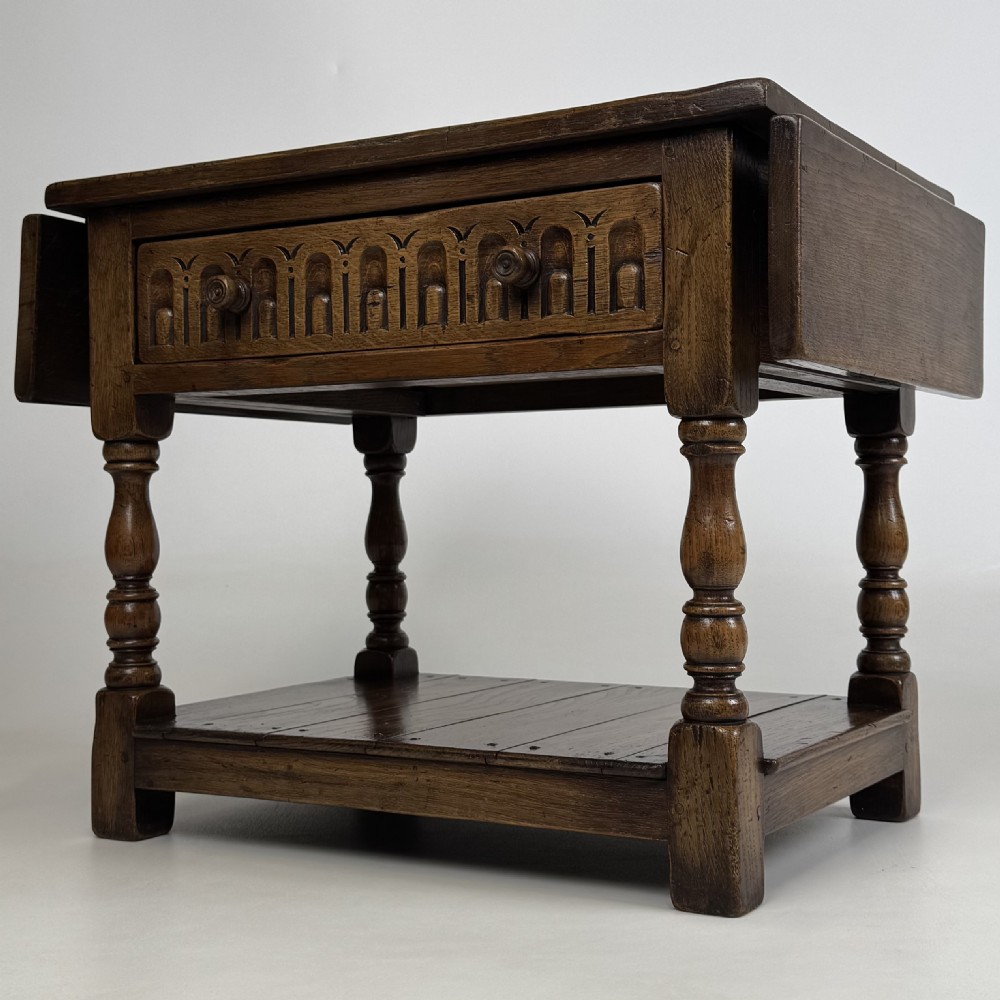  Antique 20th Century Good Quality Drop Leaf Coffee Table In Oak View III