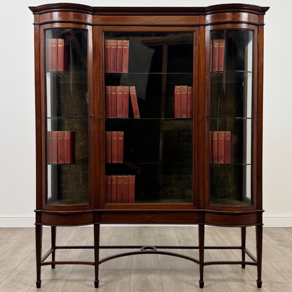  Antique 20th Century Glazed Display Cabinet In Mahogany 