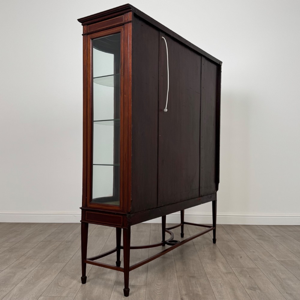  Antique 20th Century Glazed Display Cabinet In Mahogany  View VI
