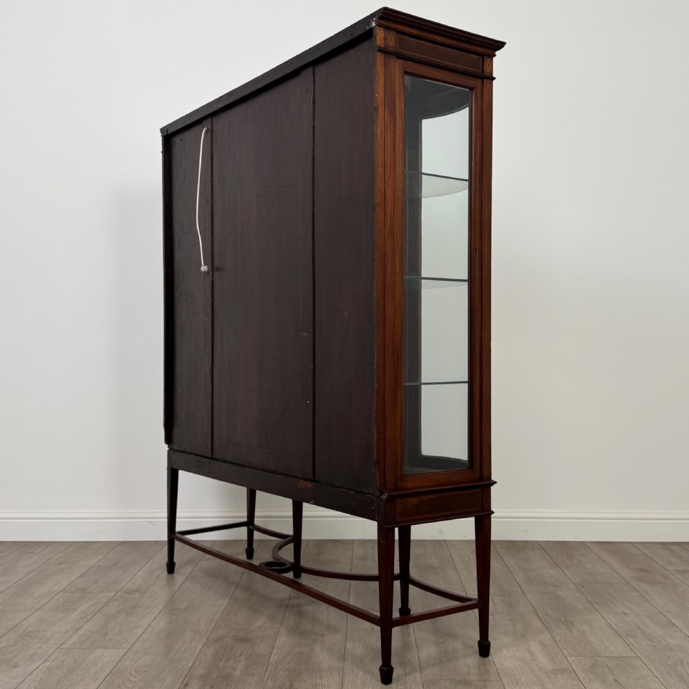  Antique 20th Century Glazed Display Cabinet In Mahogany  View VIII
