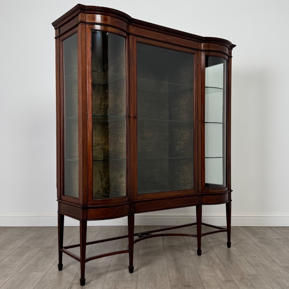  Antique 20th Century Glazed Display Cabinet In Mahogany  View X