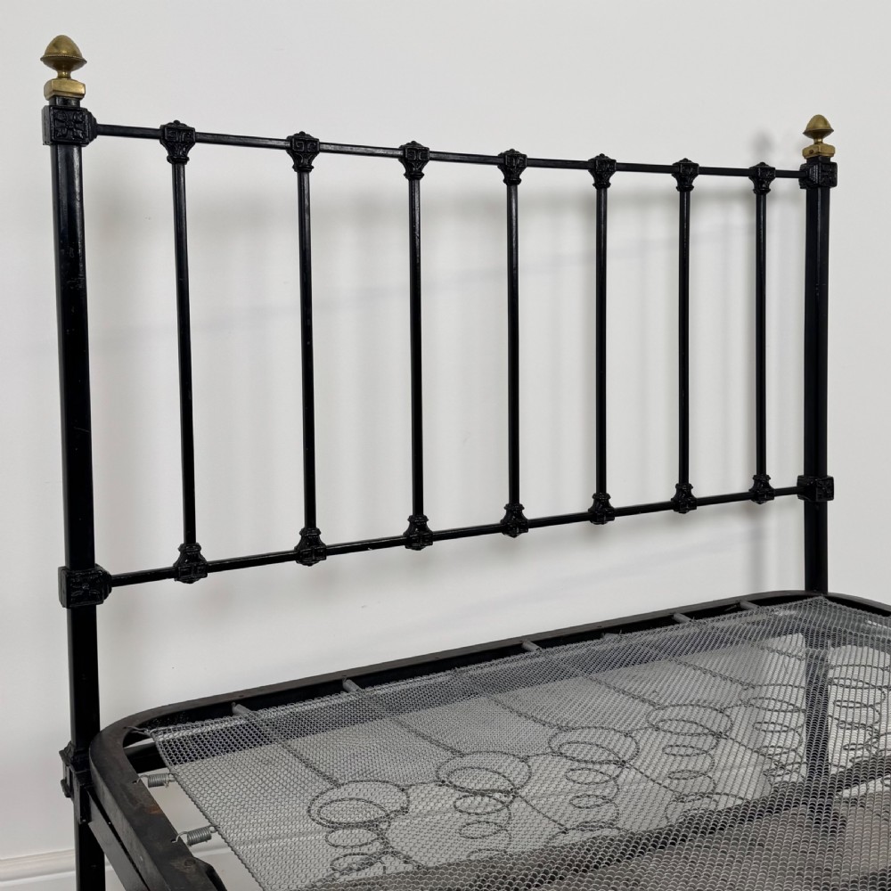 Antique 19th Century Fine Quality Brass And Iron Double Bed View VII