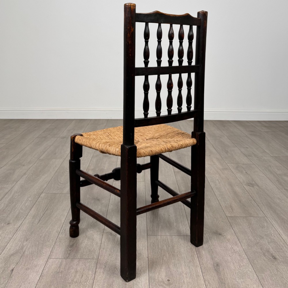 Antique 19th Century Set Of 8 Spindle Back Dining Chairs In Oak  View V