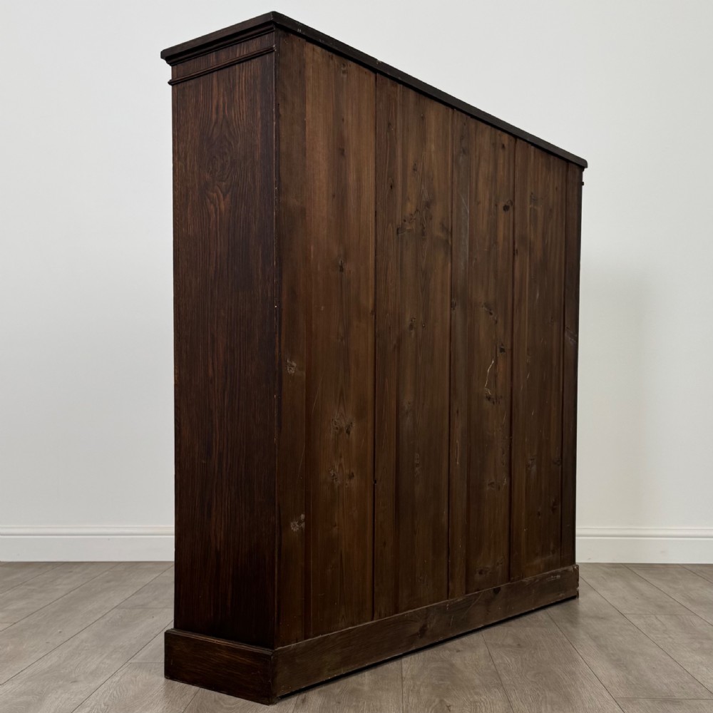 Antique 20th Century Good Quality Open Bookcase In Oak View V