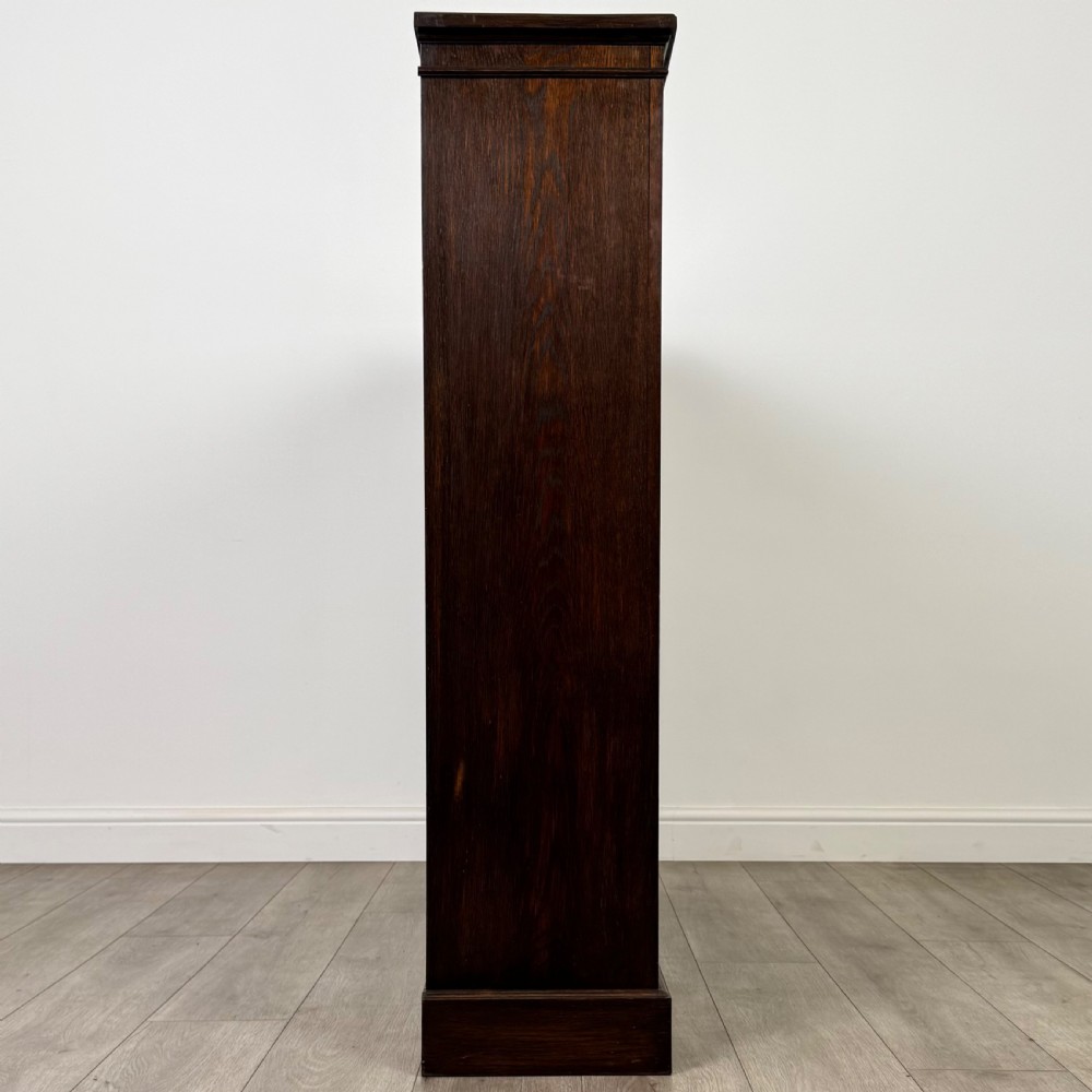 Antique 20th Century Good Quality Open Bookcase In Oak View VIII