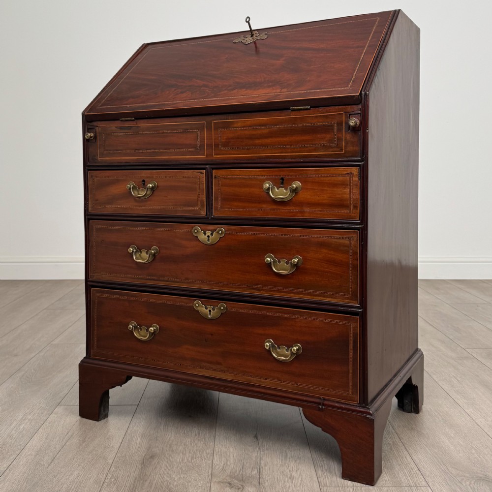Antique 18th Century Mahogany Bureau Of Small Proportions  View III