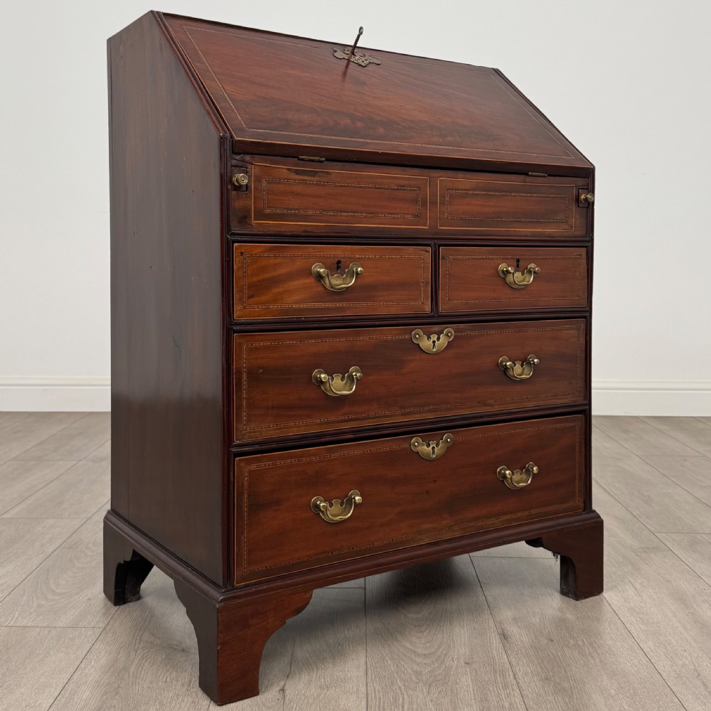 Antique 18th Century Mahogany Bureau Of Small Proportions  View IX