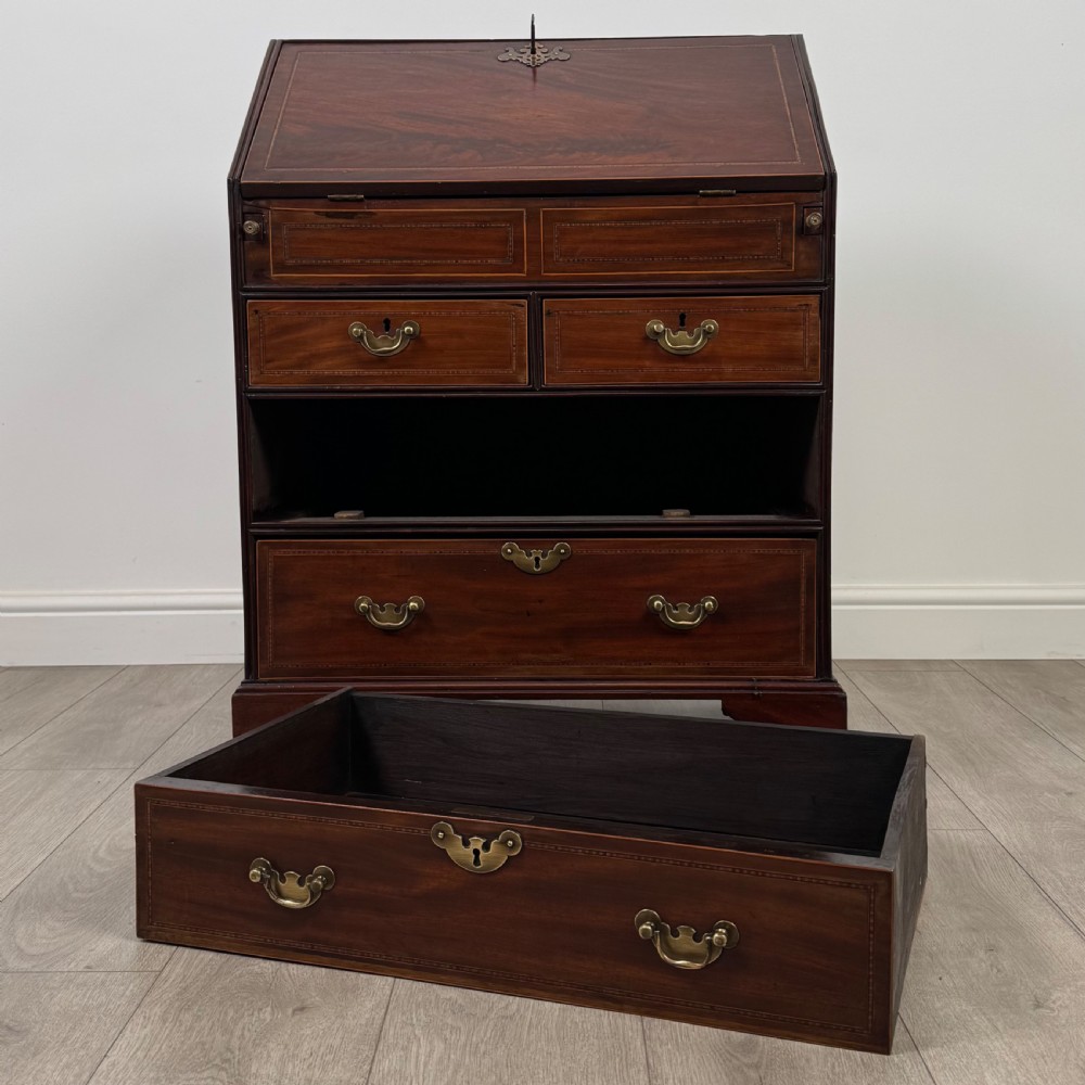 Antique 18th Century Mahogany Bureau Of Small Proportions  View XII
