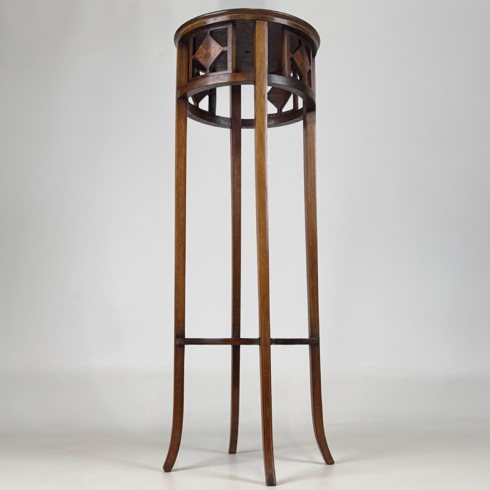 Antique 20th Century Decorative Plant Stand In Mahogany View III