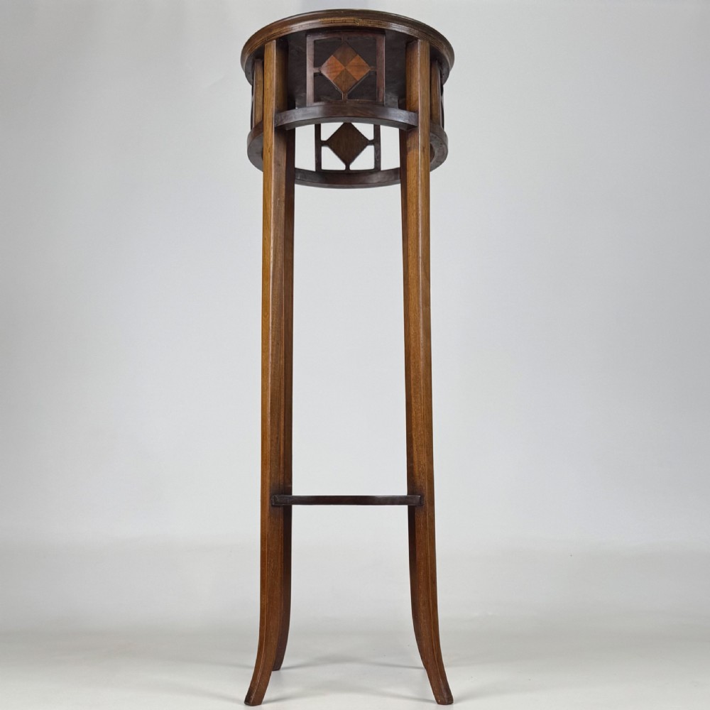 Antique 20th Century Decorative Plant Stand In Mahogany View IV