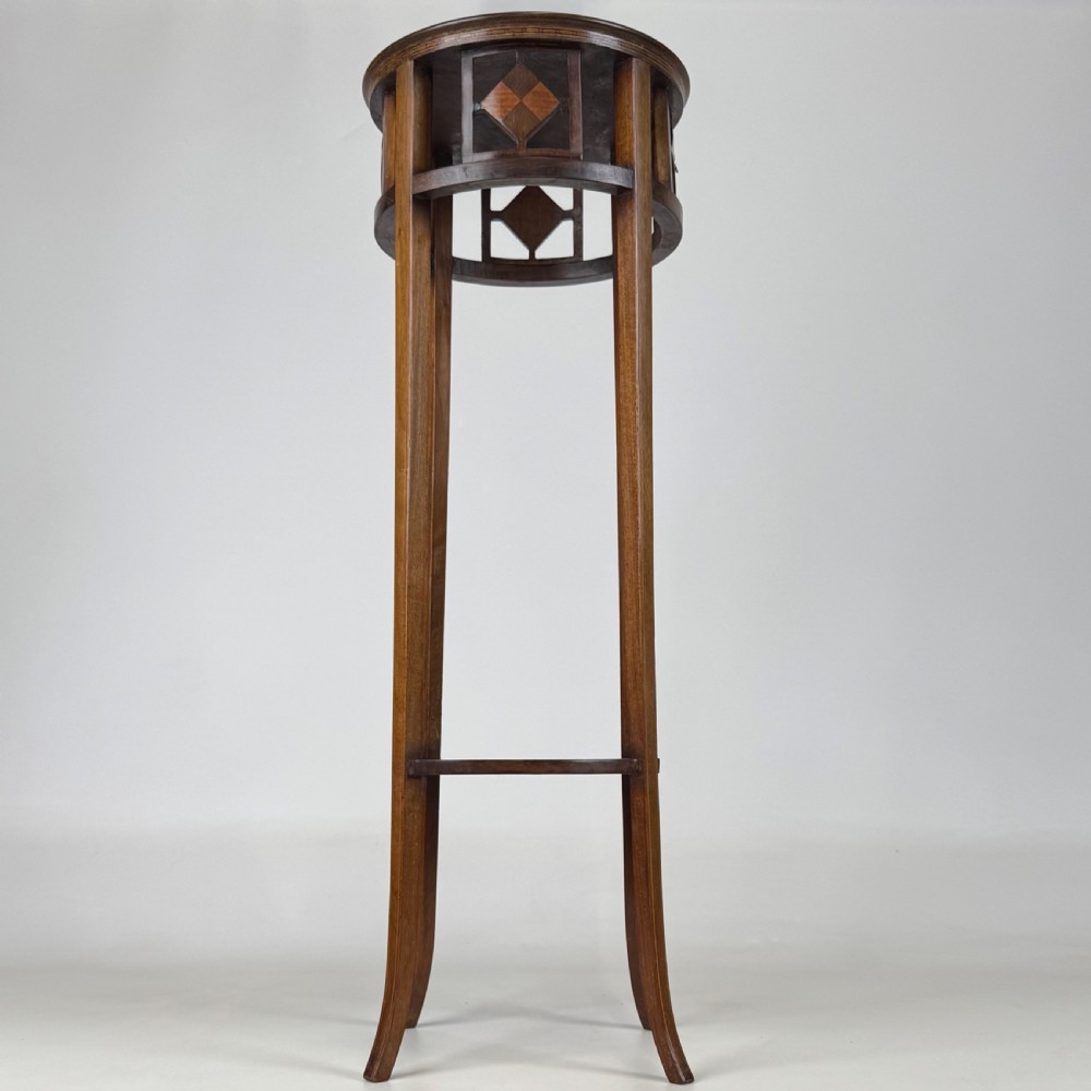 Antique 20th Century Decorative Plant Stand In Mahogany View VI