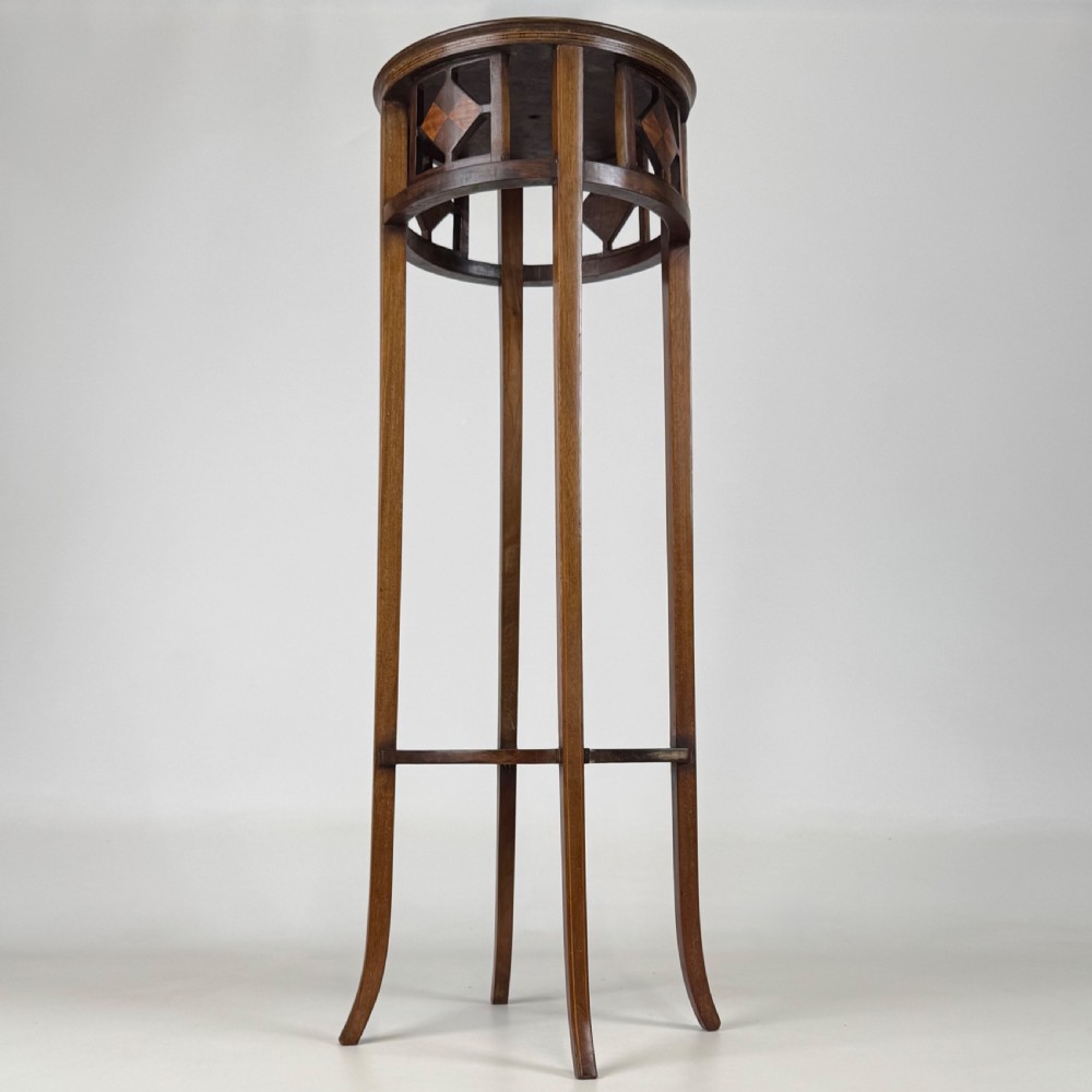 Antique 20th Century Decorative Plant Stand In Mahogany View VII