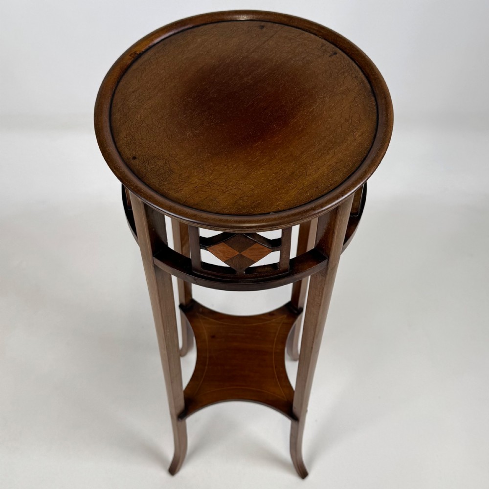 Antique 20th Century Decorative Plant Stand In Mahogany View IX