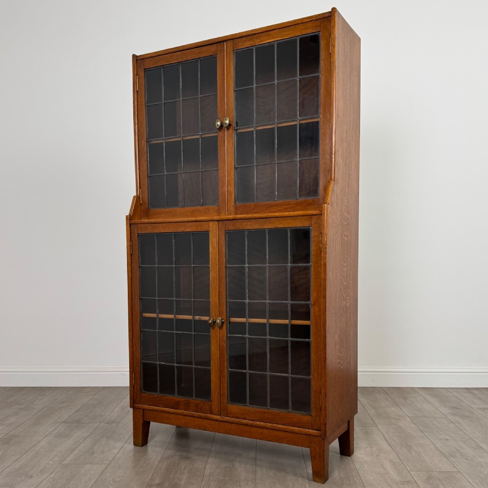  Antique 20th Century Glazed Display Cabinet In Oak View IV