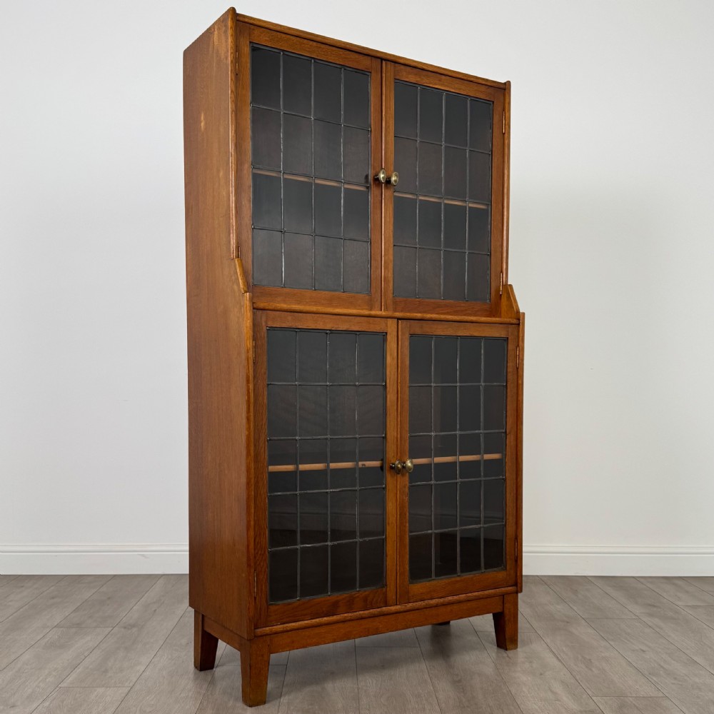  Antique 20th Century Glazed Display Cabinet In Oak View X