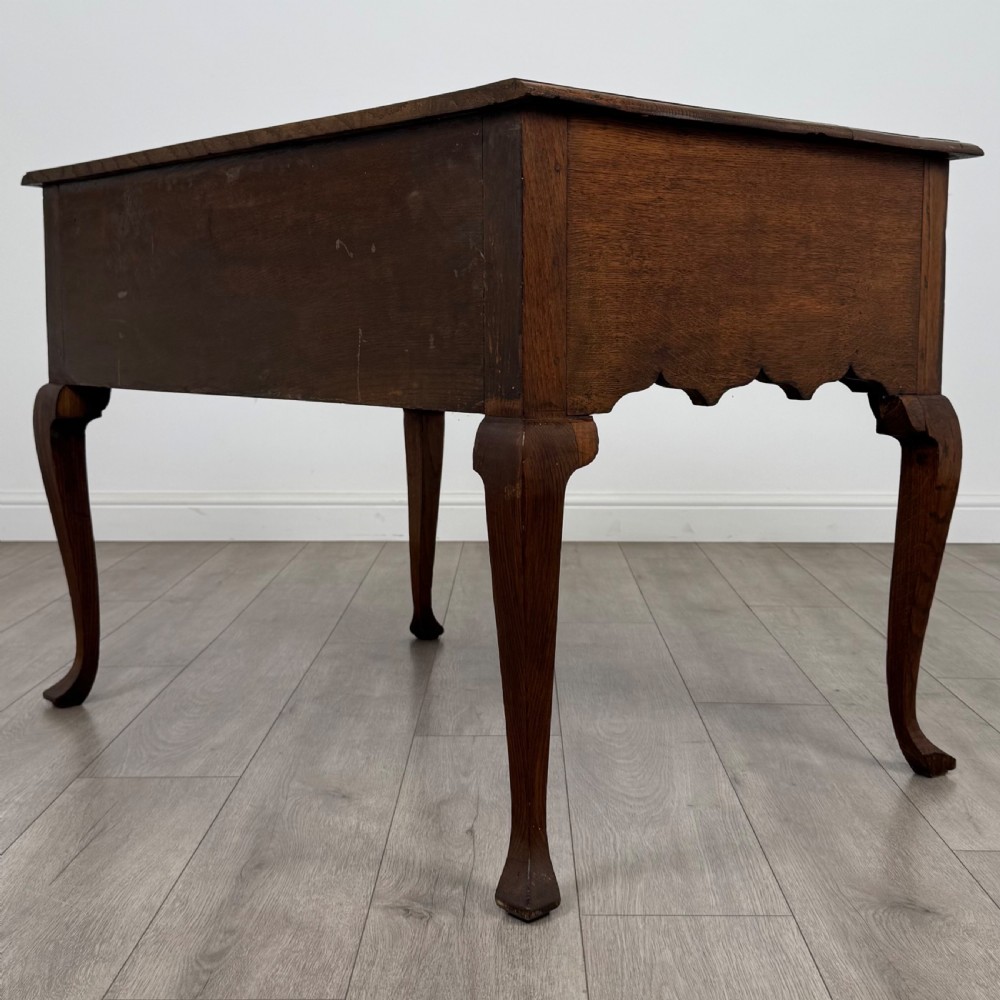  Antique 18th Century Fine Quality Writing Table In Oak  View VI