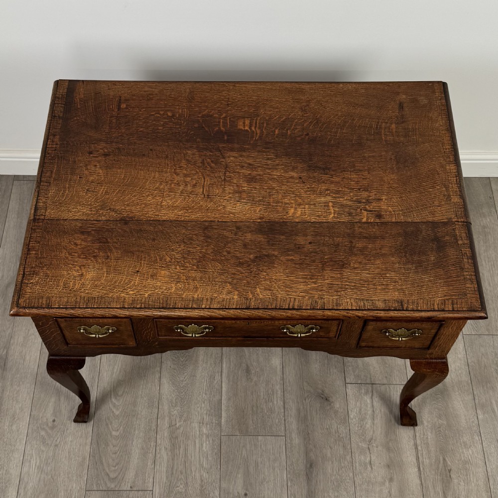  Antique 18th Century Fine Quality Writing Table In Oak  View IX