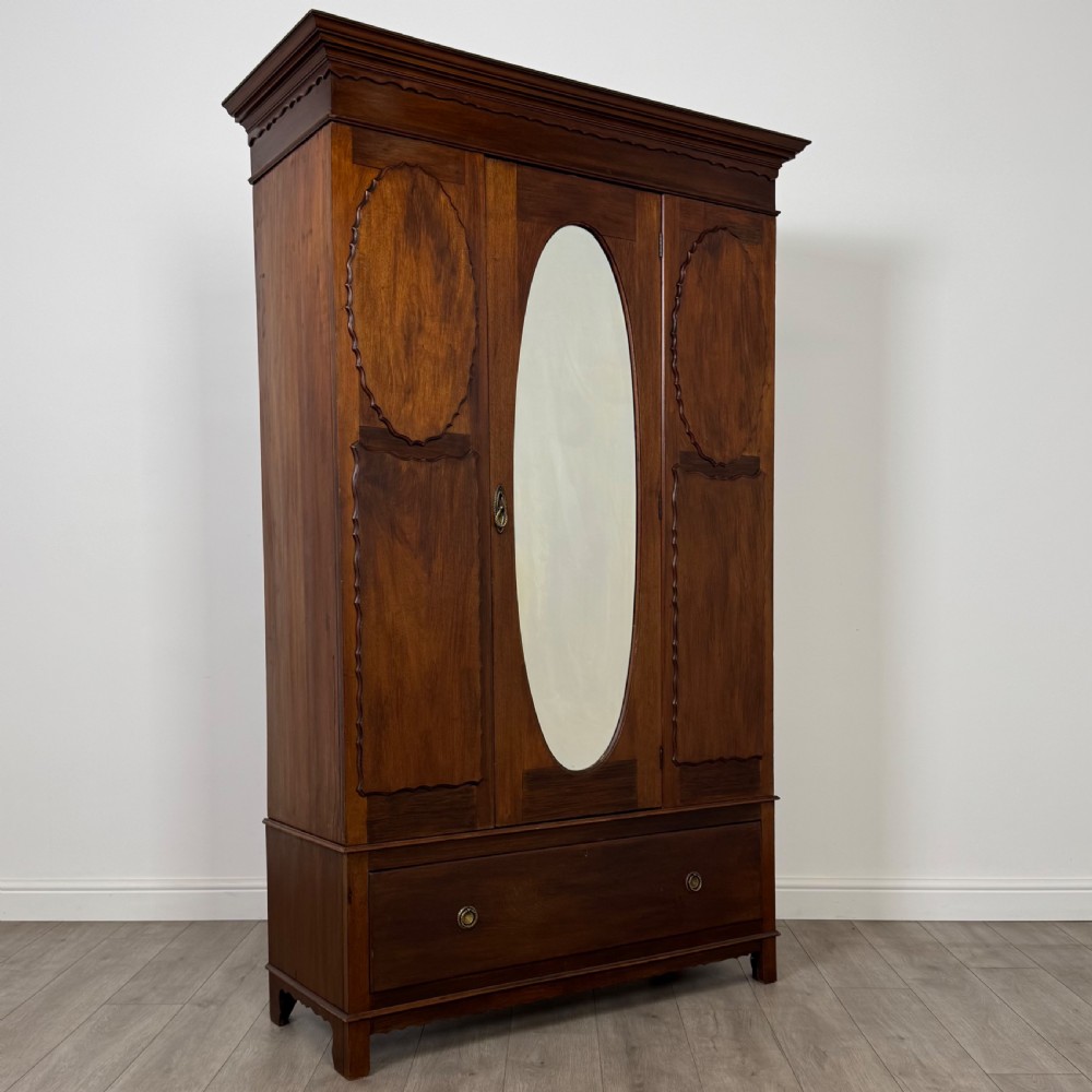 Antique 20th Century Good Quality Wardrobe In Mahogany  View IX